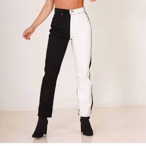 REVICE, Small (size 25), Black and white jeans